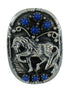 Lapis Sterling Silver Horse Southwestern Jewelry Ring Size 7 AX88415